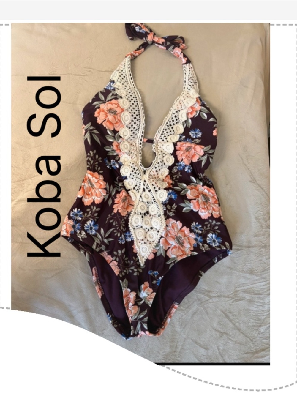 Kona Sol One Puece Swimsuit Size S